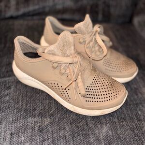 CROCS Women's Tan Perforated Sneakers